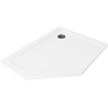 Mexen Flat Slim Fünfeck-Duschwanne rechts 100 x 80 cm, weiß, Siphon schwarz - 41P108010R-B