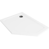 Mexen Flat Fünfeckige Slim-Duschwanne links 100 x 90 cm, weiß, schwarzer Siphon - 41P109010L-B