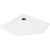 Mexen Flat Pentagonale Duschwanne Slim 100 x 100 cm, Weiß, schwarzer Siphon - 41P101010-B