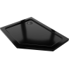 Mexen Flat fünfeckige Duschtasse Slim links 90 x 80 cm, schwarz, Siphon schwarz - 41P708090L-B