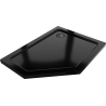 Mexen Flat Fünfeckige Duschwanne Slim Rechts 100 x 80 cm, Schwarz, Siphon Schwarz - 41P708010R-B