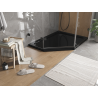 Mexen Flat Fünfeckige Duschwanne Slim Rechts 100 x 80 cm, Schwarz, Siphon Schwarz - 41P708010R-B