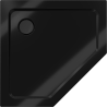 Mexen Flat fünfeckige Slim-Duschwanne 90 x 90 cm, schwarz, schwarzer Siphon - 41P709090-B