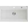 Mexen Slido Granitspüle 1-Becken 900 x 500 mm, weiß, Siphon Chrom - 6528901005-20