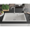 Mexen Slido Granitspüle 1-Becken 900 x 500 mm, weiß, Siphon Chrom - 6528901005-20