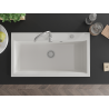 Mexen Slido Granitspüle 1-Becken 900 x 500 mm, weiß, Siphon Chrom - 6528901005-20