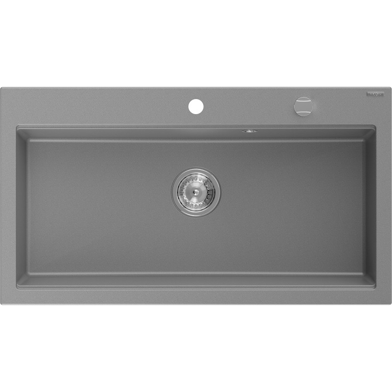 Mexen Slido Granitspüle 1-beckig 900 x 500 mm, grau, Chrom-Siphon - 6528901005-71