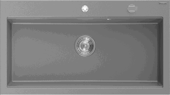 Mexen Slido Granitspüle 1-beckig 900 x 500 mm, grau, Chrom-Siphon - 6528901005-71