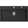 Mexen Slido Granitspüle 1-Becken 900 x 500 mm, schwarz/gold metallic, Siphon Chrom - 6528901005-75
