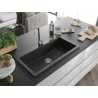 Mexen Slido Granitspüle 1-Becken 900 x 500 mm, schwarz/gold metallic, Siphon Chrom - 6528901005-75