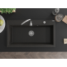 Mexen Slido Granitspüle 1-Becken 900 x 500 mm, schwarz/gold metallic, Siphon Chrom - 6528901005-75
