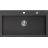 Mexen Slido Granitspüle 1-Becken 900 x 500 mm, schwarz gefleckt, Siphon Chrom - 6528901005-75 - 6528901005-76