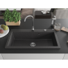 Mexen Slido Granitspüle 1-Becken 900 x 500 mm, schwarz gefleckt, Siphon Chrom - 6528901005-75 - 6528901005-76