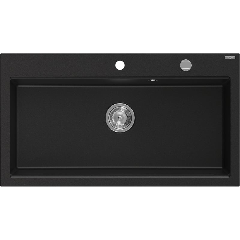 Mexen Slido Einbauwaschbecken aus Granit, 1-beckig, 900 x 500 mm, schwarz, Siphon chrom - 6528901005-77