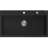 Mexen Slido Einbauwaschbecken aus Granit, 1-beckig, 900 x 500 mm, schwarz, Siphon chrom - 6528901005-77