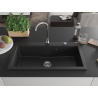 Mexen Slido Einbauwaschbecken aus Granit, 1-beckig, 900 x 500 mm, schwarz, Siphon chrom - 6528901005-77
