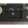 Mexen Slido Einbauwaschbecken aus Granit, 1-beckig, 900 x 500 mm, schwarz, Siphon chrom - 6528901005-77