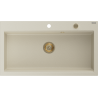 Mexen Slido Granitspüle 1-beckig 900 x 500 mm, beige, goldener Siphon - 6528901005-69-G
