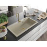 Mexen Slido Granitspüle 1-beckig 900 x 500 mm, beige, goldener Siphon - 6528901005-69-G