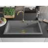Mexen Slido Granitspüle 1-Becken 900 x 500 mm, grau, Siphon gold - 6528901005-71-G