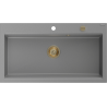 Mexen Slido Granitspüle 1-Becken 900 x 500 mm, grau, Siphon gold - 6528901005-71-G