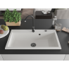 Mexen Slido Granitspüle 1-becken 900 x 500 mm, weiß, schwarzer Siphon - 6528901005-20-B
