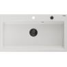 Mexen Slido Granitspüle 1-becken 900 x 500 mm, weiß, schwarzer Siphon - 6528901005-20-B