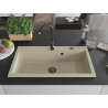 Mexen Slido Granitspüle 1-Becken 900 x 500 mm, beige, schwarzer Siphon - 6528901005-69-B