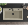 Mexen Slido Granitspüle 1-Becken 900 x 500 mm, beige, schwarzer Siphon - 6528901005-69-B