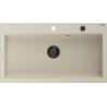 Mexen Slido Granitspüle 1-Becken 900 x 500 mm, beige, schwarzer Siphon - 6528901005-69-B