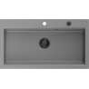 Mexen Slido Granitspüle 1-Kammer 900 x 500 mm, grau, schwarzer Siphon - 6528901005-71-B