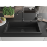 Mexen Slido Granitspüle 1-beckig 900 x 500 mm, schwarz/silber metallic, schwarzer Siphon - 6528901005-73-B