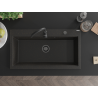 Mexen Slido Granitspüle 1-beckig 900 x 500 mm, schwarz/gold metallic, Siphon schwarz - 6528901005-75-B