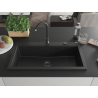 Mexen Slido Granitspüle 1-Becken 900 x 500 mm, schwarz, schwarzer Siphon - 6528901005-77-B