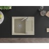 Mexen Enzo Granitspüle 1-Becken mit Abtropffläche und Küchenarmatur Telma, beige - 6506-69-670200-00