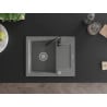 Mexen Enzo 1-Kammer Granitspüle mit Abtropffläche und Küchenarmatur Telma, grau - 6506-71-670200-70