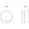 Mexen Spira-R Behälter für Toilettenpapier zur zentralen Dosierung, Inox - 70K500-01