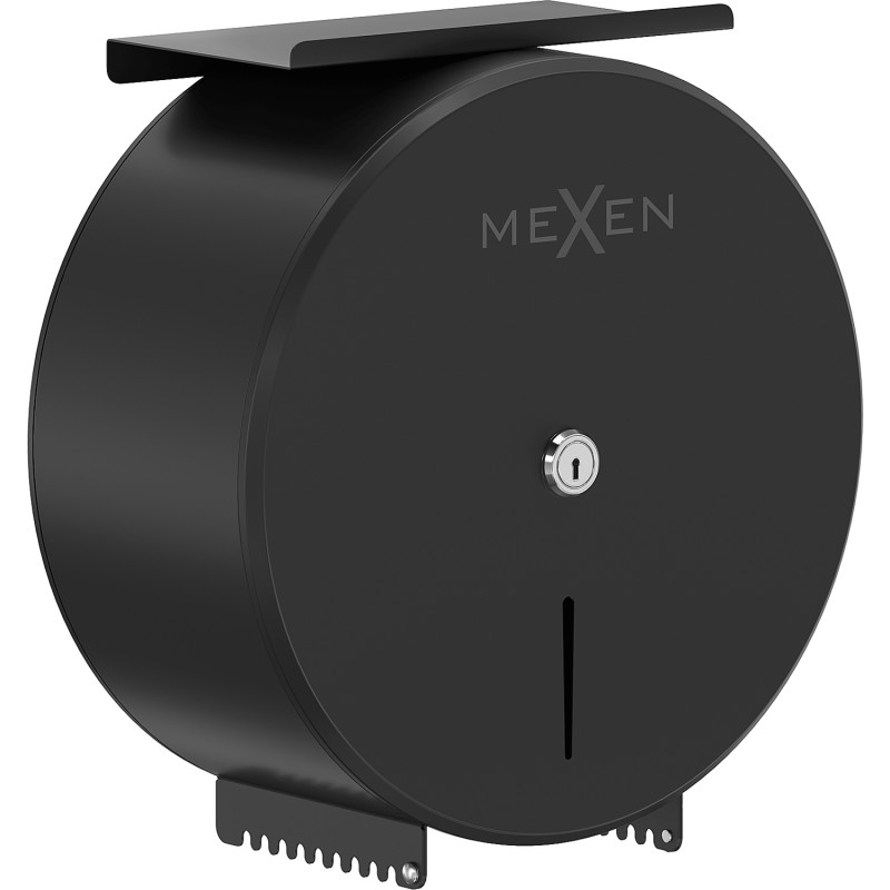 Mexen Spira-H+ Toilettenpapierhalter mit Ablage für Handy, Schwarz matt - 70K561-70