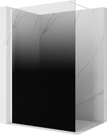 Mexen Kioto Duschwand Walk-in 100 x 200 cm, Ombre Schwarz 8 mm, Weiß - 800-100-101-20-76