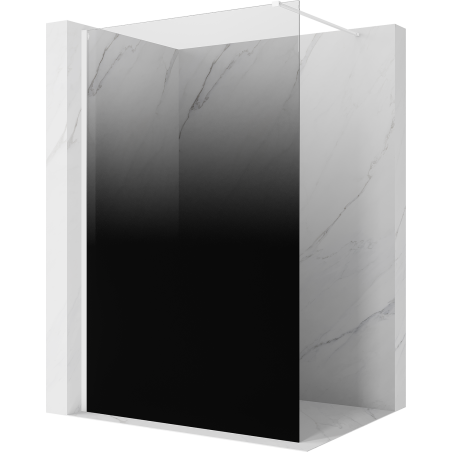 Mexen Kioto Duschwand Walk-in 110 x 200 cm, ombre schwarz 8 mm, weiß - 800-110-101-20-76