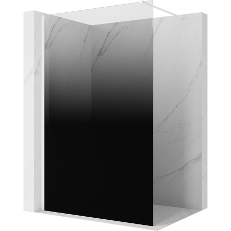 Mexen Kioto Duschwand Walk-in 140 x 200 cm, schwarzes Ombre 8 mm, weiß - 800-140-101-20-76