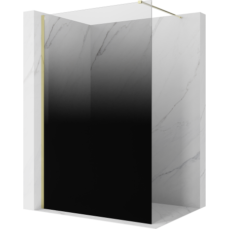 Mexen Kioto Duschwand Walk-in 110 x 200 cm, ombre schwarz 8 mm, gold - 800-110-101-50-76