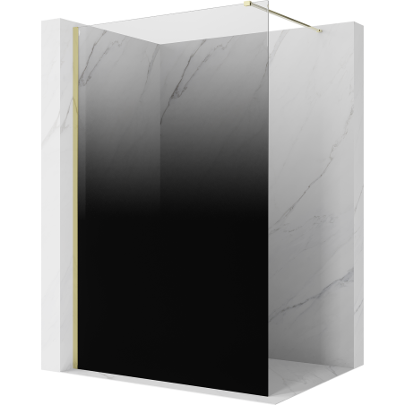 Mexen Kioto Duschwand Walk-in 120 x 200 cm, schwarz ombre 8 mm, gold - 800-120-101-50-76