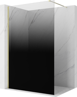 Mexen Kioto Duschwand Walk-in 120 x 200 cm, schwarz ombre 8 mm, gold - 800-120-101-50-76