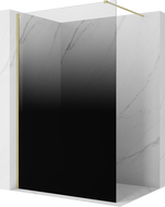 Mexen Kioto Duschwand Walk-in 70 x 200 cm, ombre schwarz 8 mm, gold gebürstet - 800-070-101-55-76