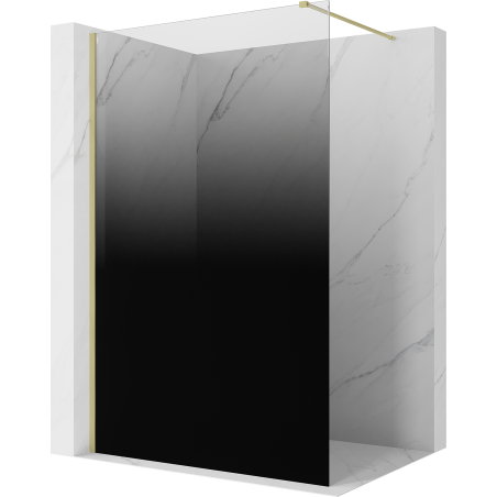 Mexen Kioto Duschwand Walk-in 90 x 200 cm, ombre schwarz 8 mm, gebürstetes Gold - 800-090-101-55-76