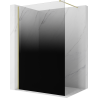 Mexen Kioto Duschwand Walk-in 100 x 200 cm, schwarzer Ombre 8 mm, gebürstetes Gold - 800-100-101-55-76