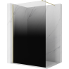 Mexen Kioto Duschwand Walk-in 130 x 200 cm, Ombre Schwarz 8 mm, gebürstetes Gold - 800-130-101-55-76