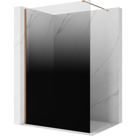 Mexen Kioto Duschwand Walk-in 120 x 200 cm, schwarzer Ombre 8 mm, Roségold - 800-120-101-60-76