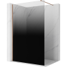 Mexen Kioto Duschwand Walk-in 110 x 200 cm, ombre schwarz 8 mm, gebürstetes Kupfer - 800-110-101-65-76